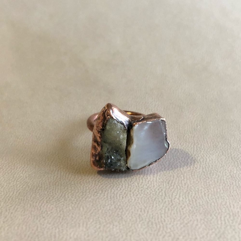⚡️SOLD⚡️ Agate & Druzy Ring